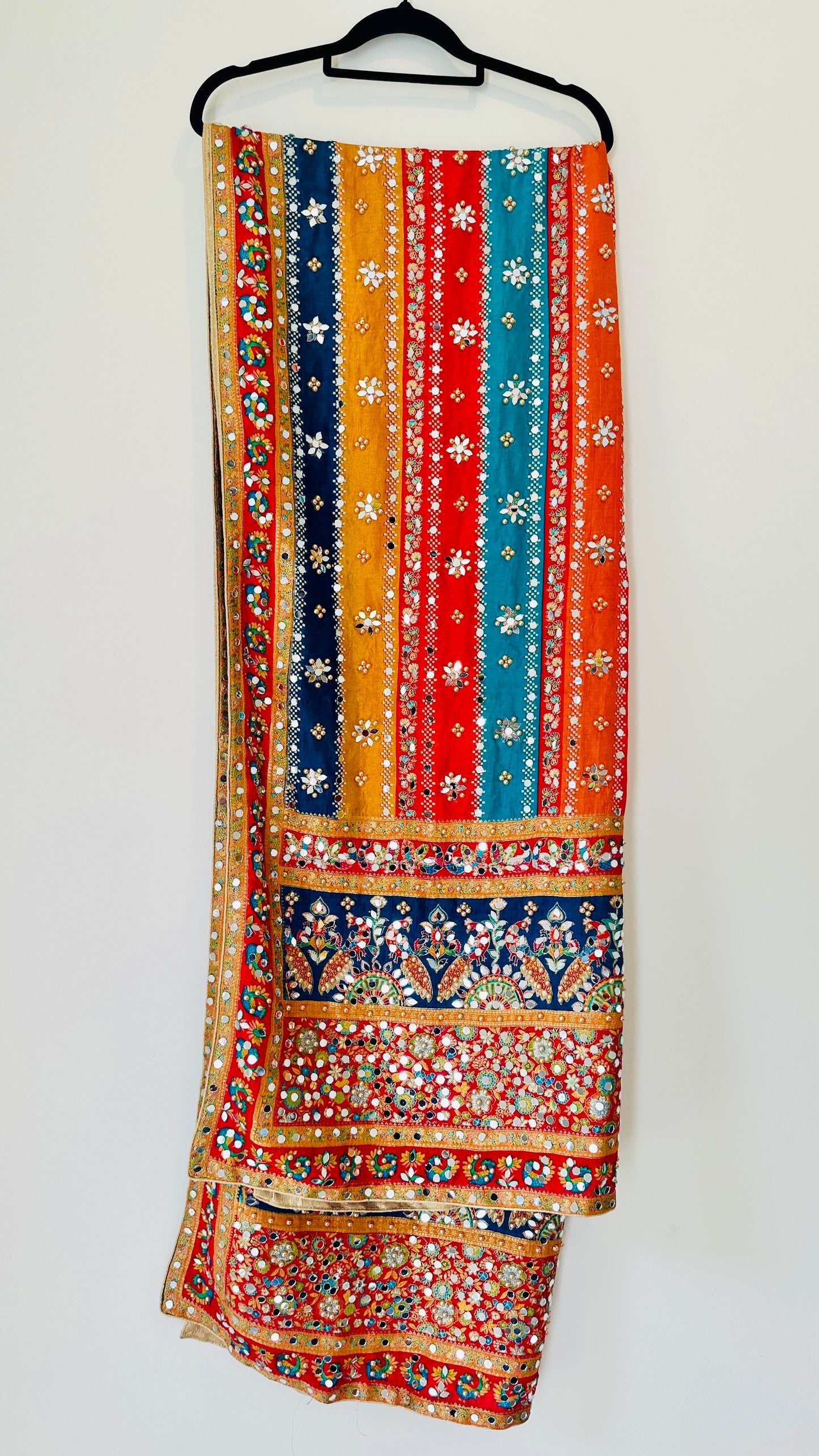 Pakistani Dupatta - Mirror and Pearl - Multicolour