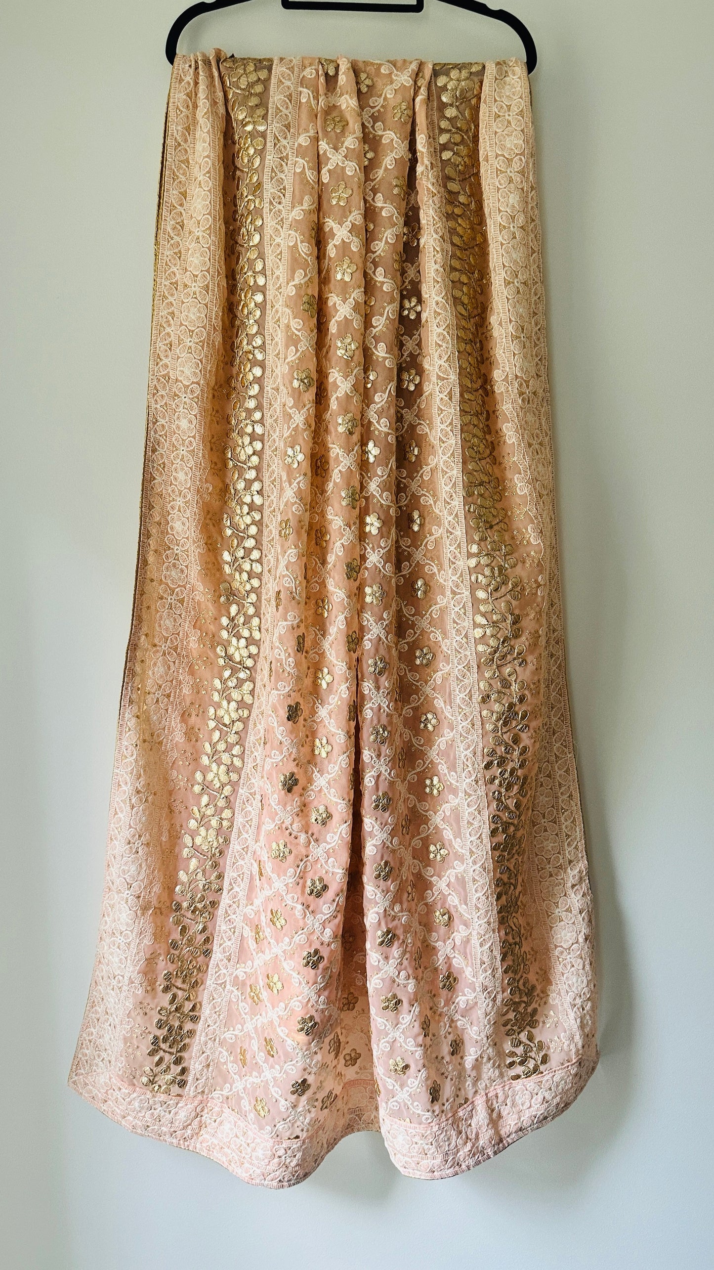 Georgette - Chikan and Gota Patti - Pink