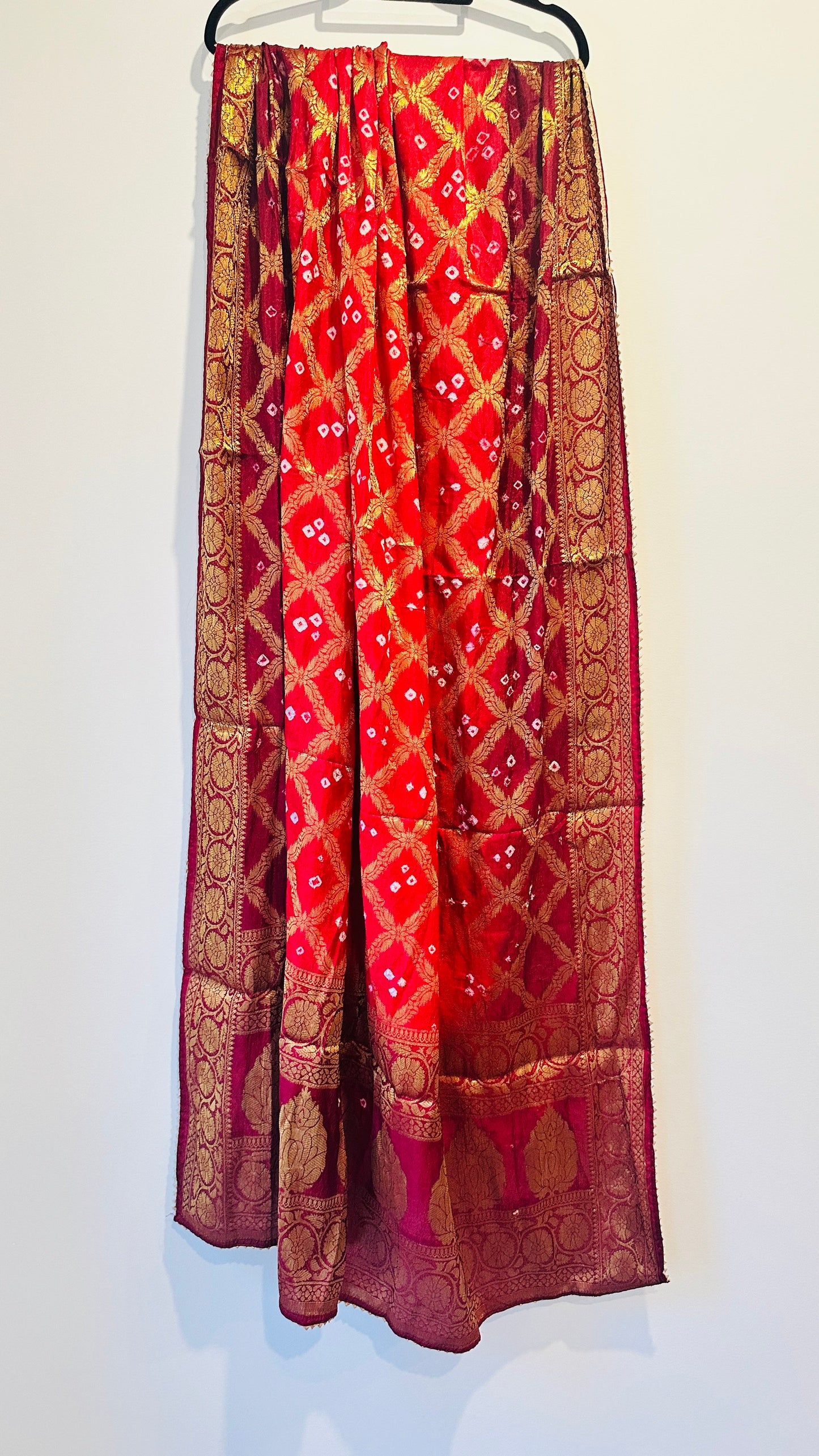 Patola Dupatta - Red & Wine