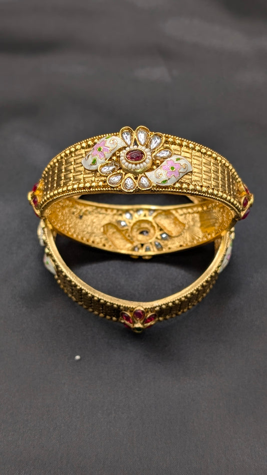 Sanvika Polki Pachi Kundan with Enamel work