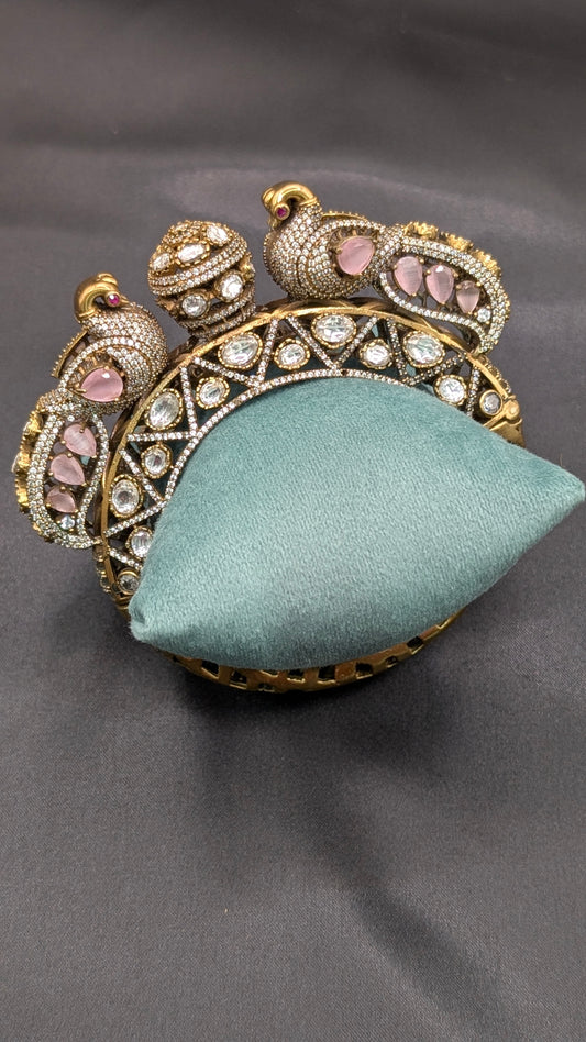 Mitali Mozannite Kundan Peacock Bracelet