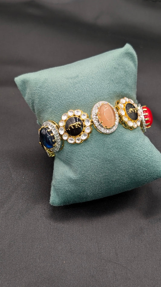 Bhavya Pachi Kundan Multicolor Bracelet