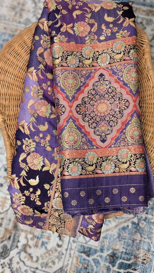 Raagya Banarasi Silk Dupatta - Purple