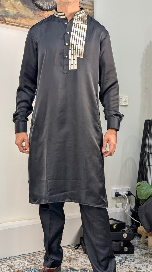 Rangveer - Black Silk Kurta Pajama