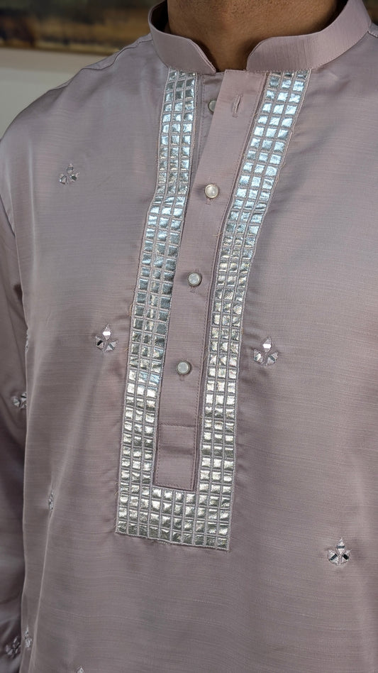 Mirror Work - Silk Kurta Pajama Set