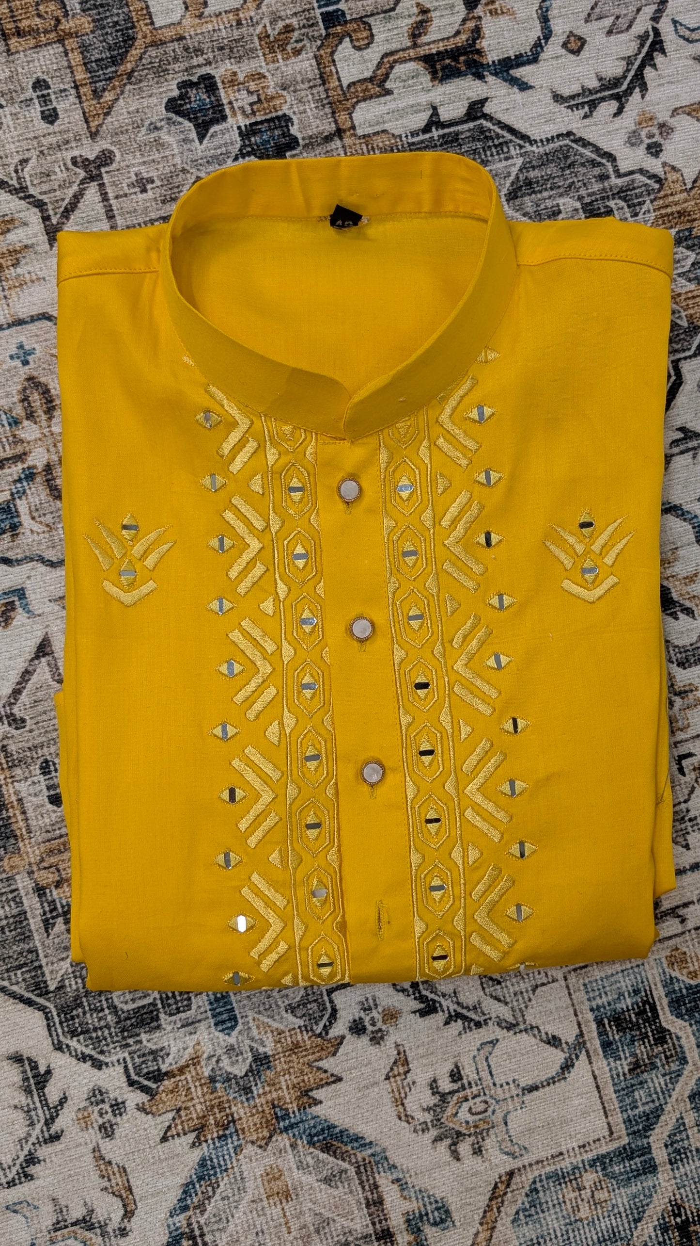 Rangveer - Cotton Kurta Pajama - Yellow