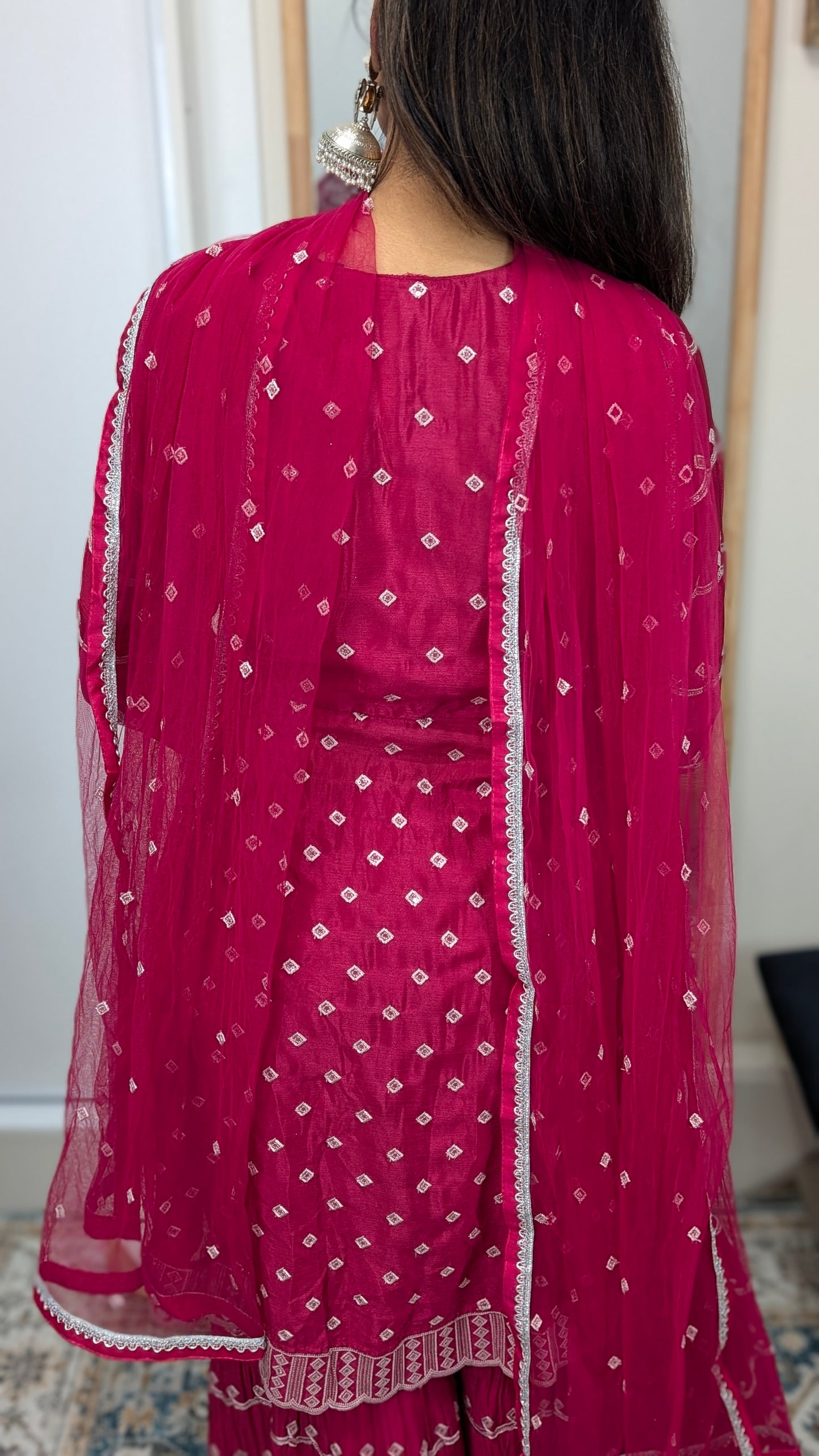 Tara Rani Pink Embroidered Sharara Set