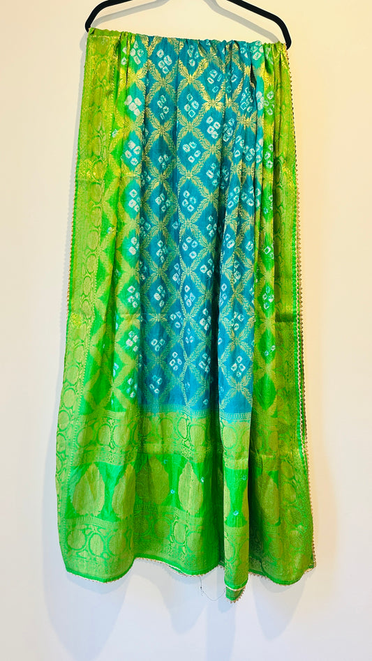 Patola Dupatta - Green & Blue