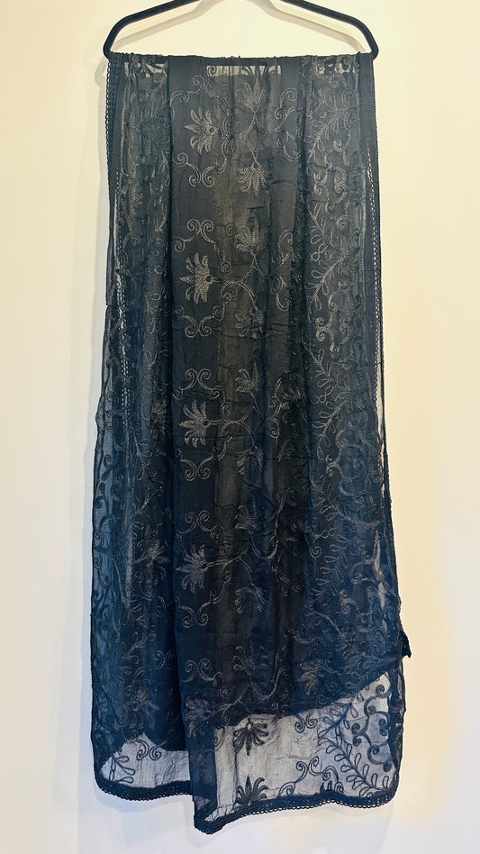 Net Dupatta - Black