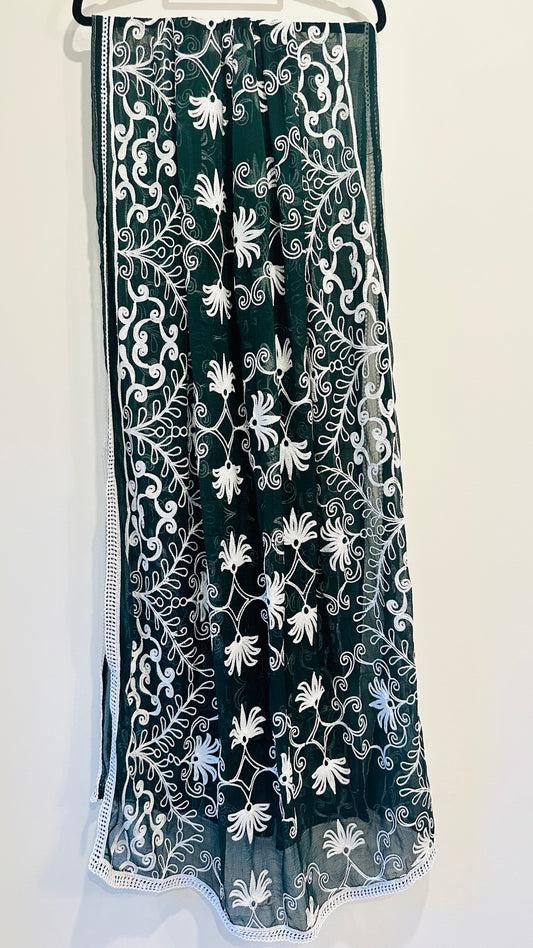 Net Dupatta - Green