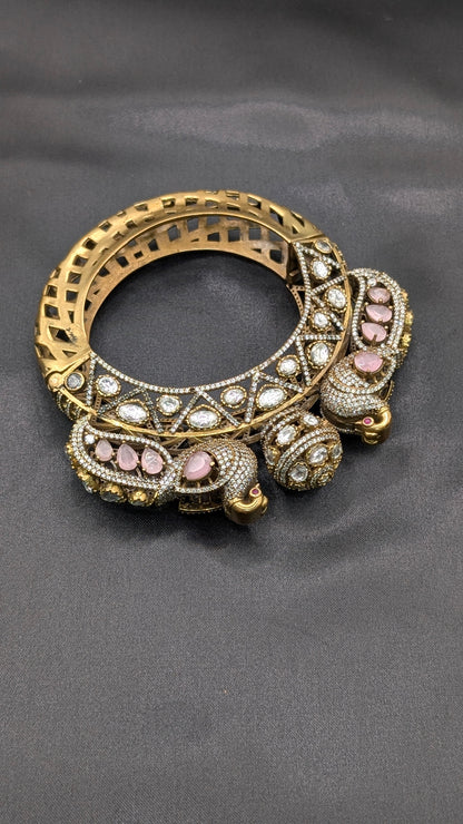 Mitali Mozannite Kundan Peacock Bracelet