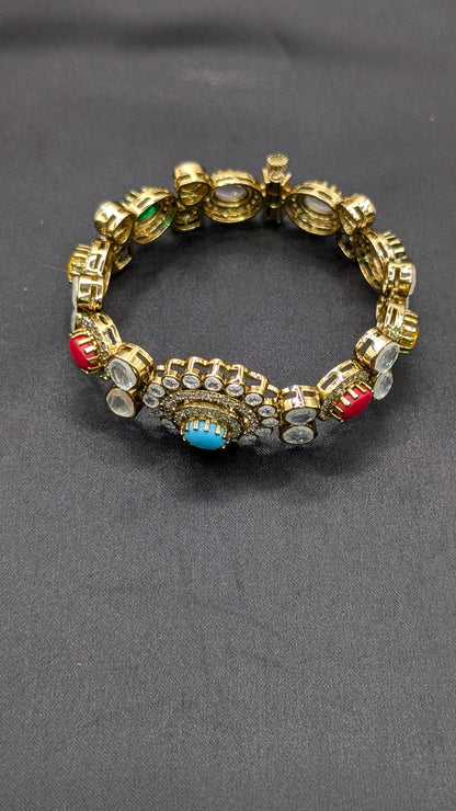 Ishita Pachi Kundan Multicolor Bracelet