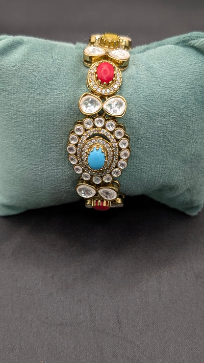 Ishita Pachi Kundan Multicolor Bracelet