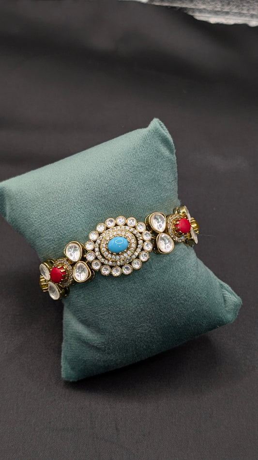 Ishita Pachi Kundan Multicolor Bracelet