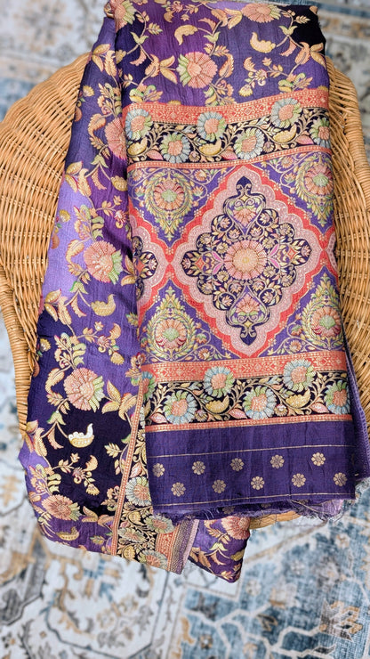 Raagya Banarasi Silk Dupatta - Purple