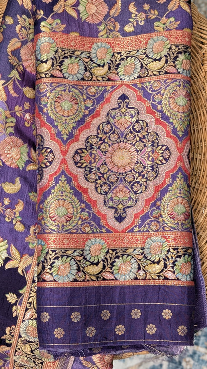Raagya Banarasi Silk Dupatta - Purple