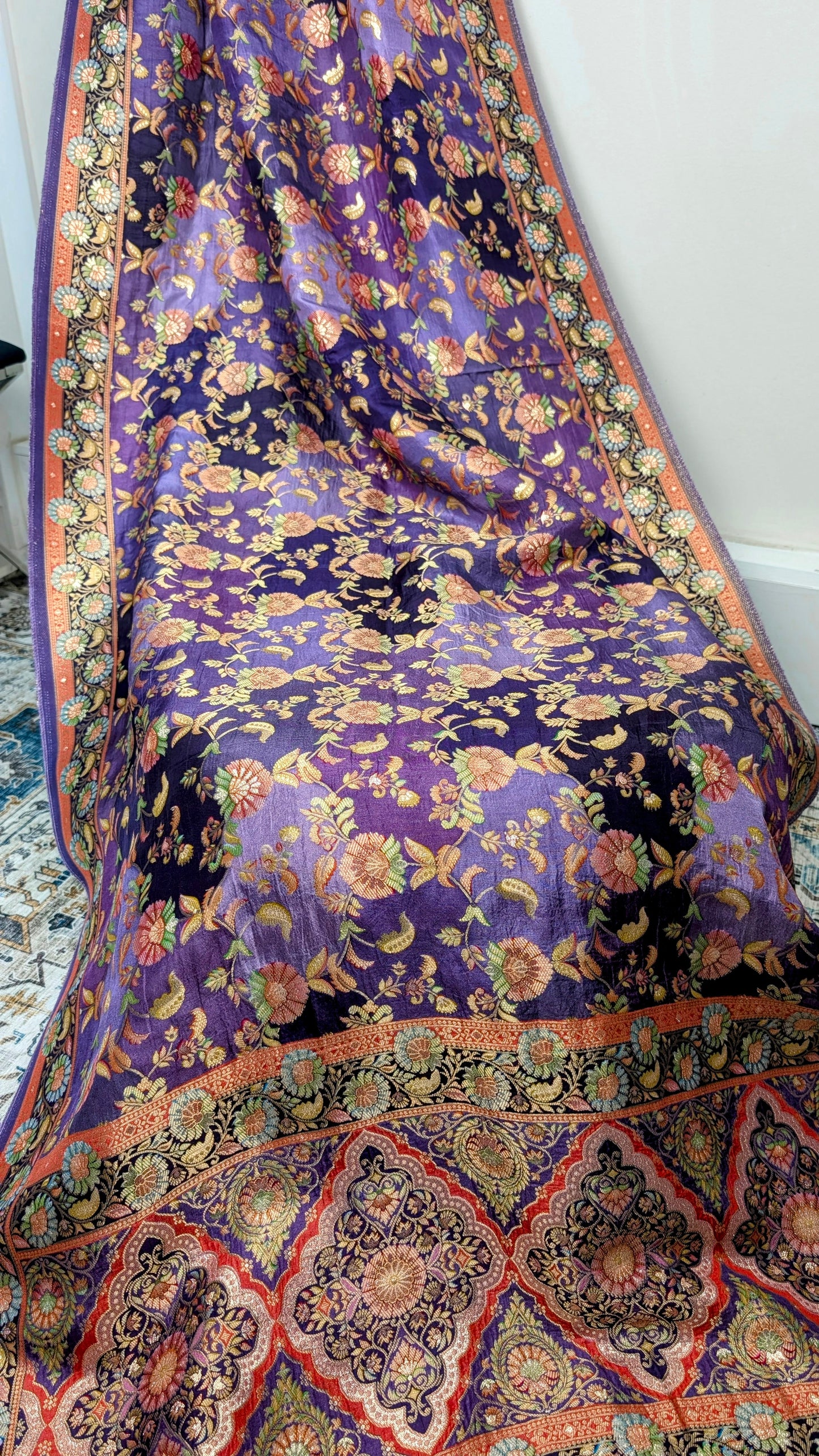 Raagya Banarasi Silk Dupatta - Purple
