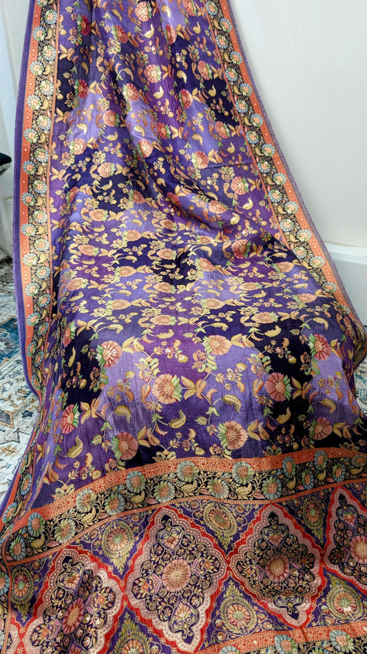 Raagya Banarasi Silk Dupatta - Purple