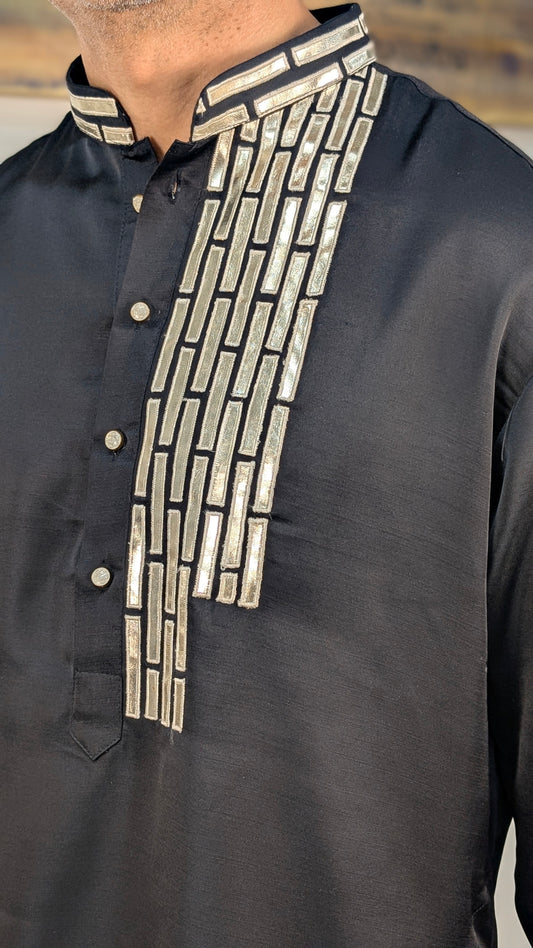 Rangveer - Black Silk Kurta Pajama
