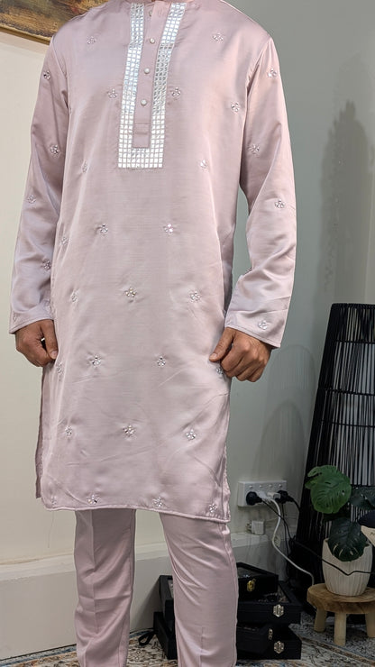 Mirror Work - Silk Kurta Pajama Set