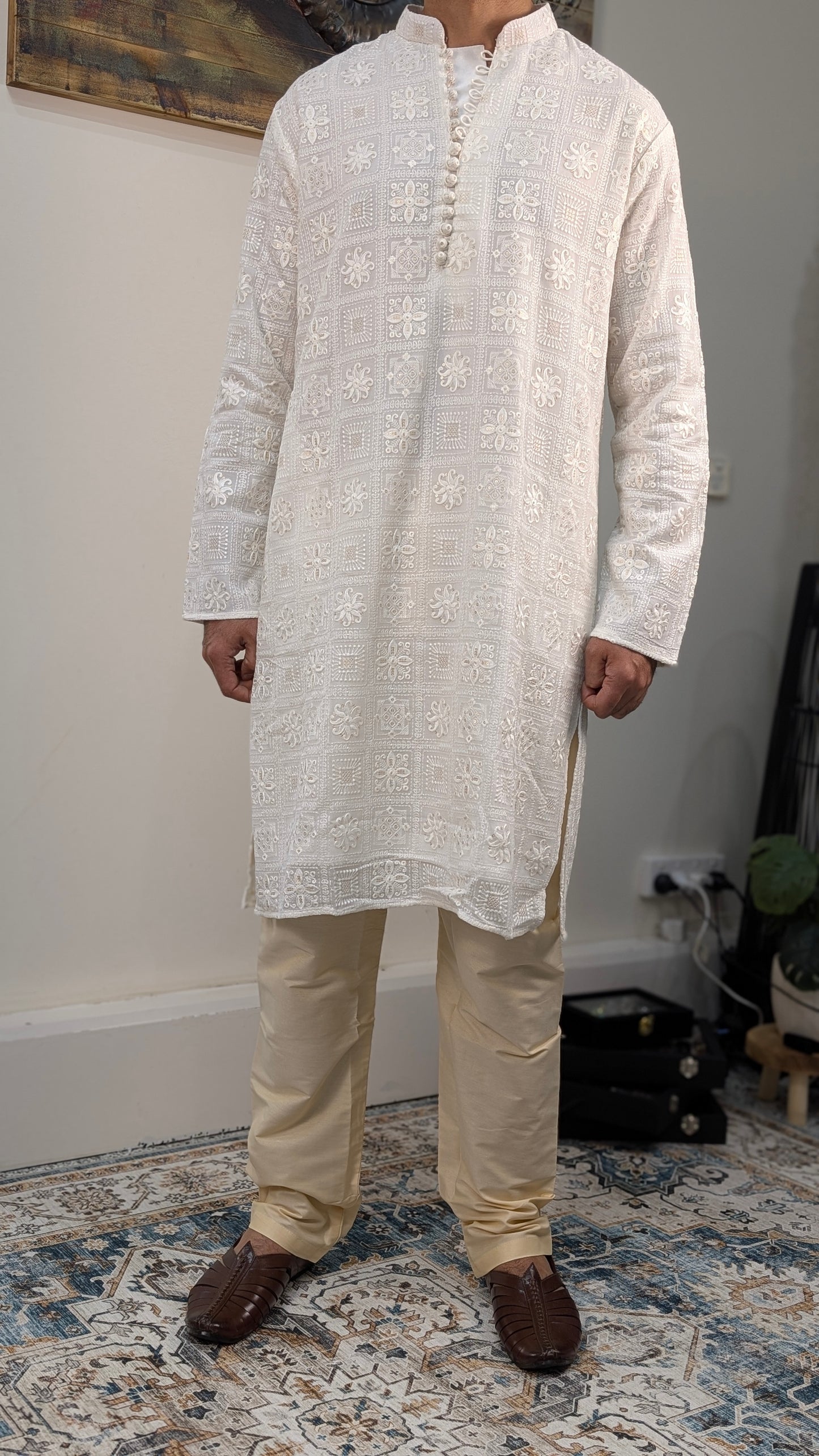 Musaafir - Chikan Embroidery - Kurta Pajama