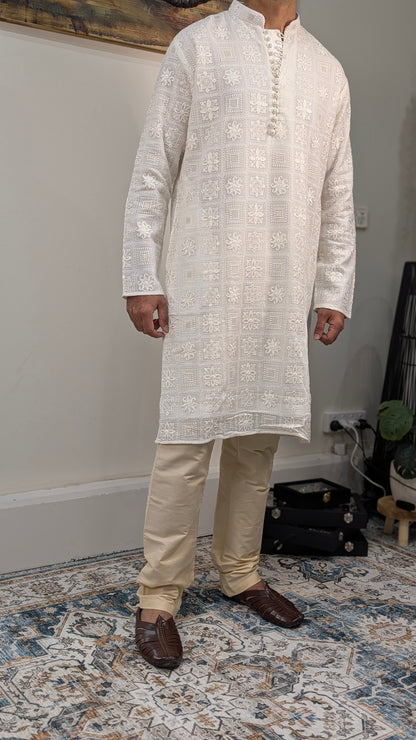 Musaafir - Chikan Embroidery - Kurta Pajama
