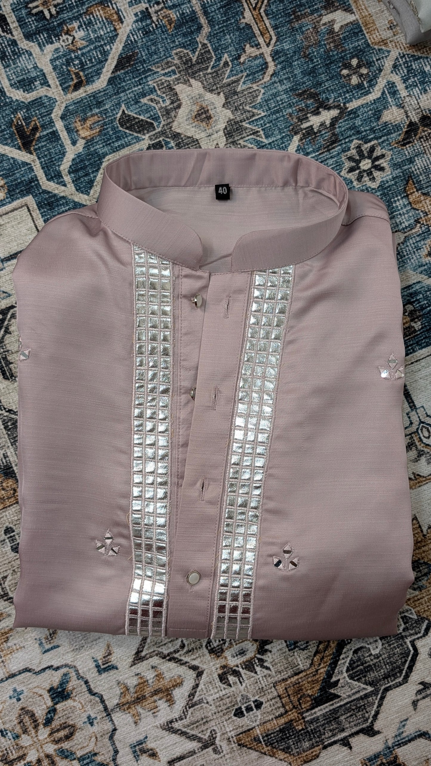 Mirror Work - Silk Kurta Pajama Set