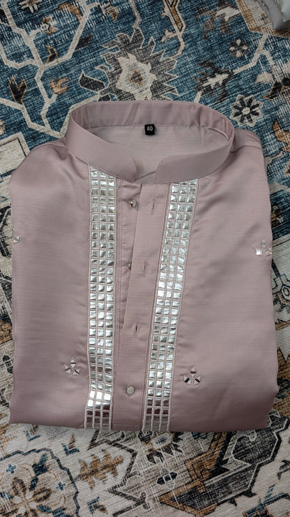 Mirror Work - Silk Kurta Pajama Set