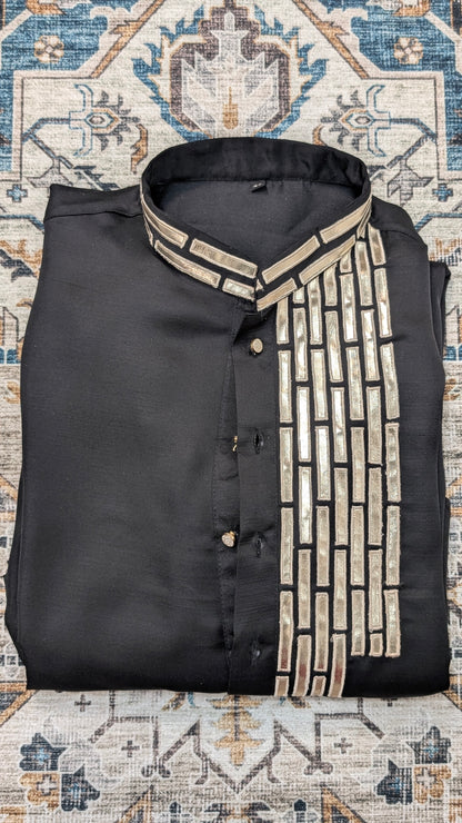 Rangveer - Black Silk Kurta Pajama