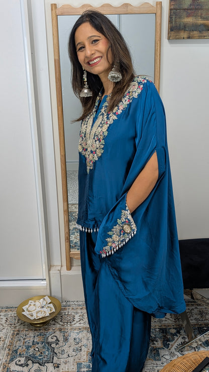 Zarina - Silk Embroidered Kaftan Set