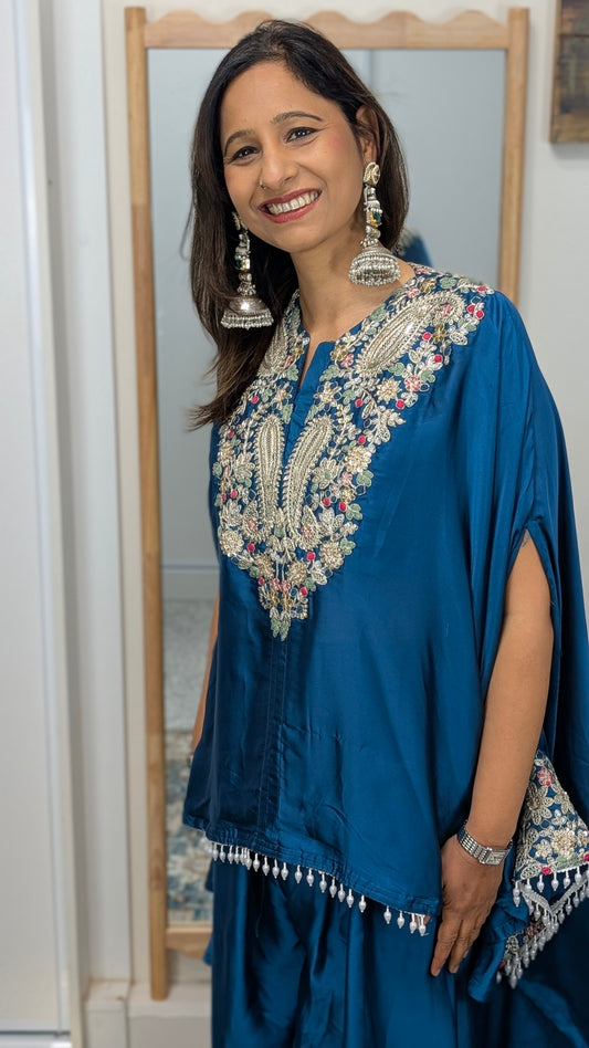 Zarina - Silk Embroidered Kaftan Set