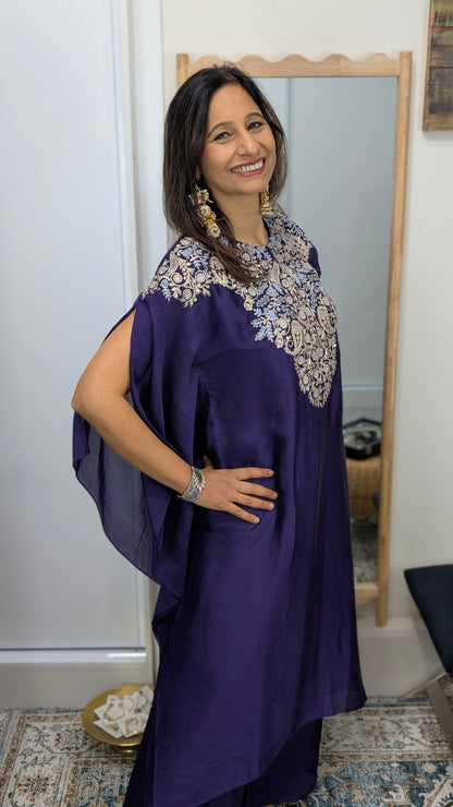 Zarina - Silk Embroidered Kaftan Set