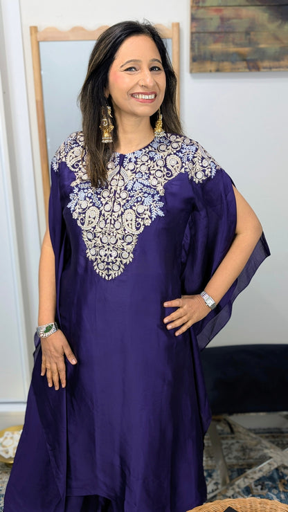 Zarina - Silk Embroidered Kaftan Set