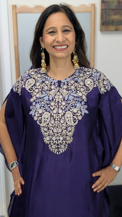 Zarina - Silk Embroidered Kaftan Set
