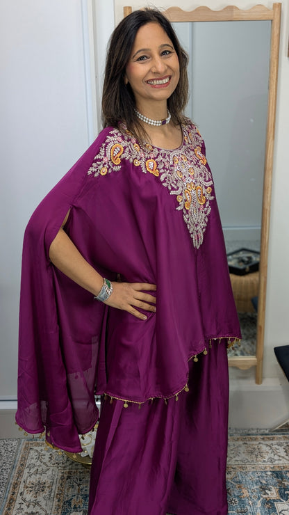 Zarina - Silk Embroidered Kaftan Set
