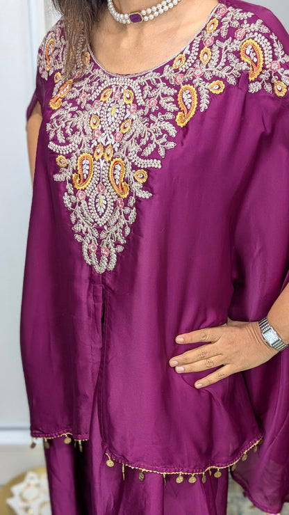 Zarina - Silk Embroidered Kaftan Set