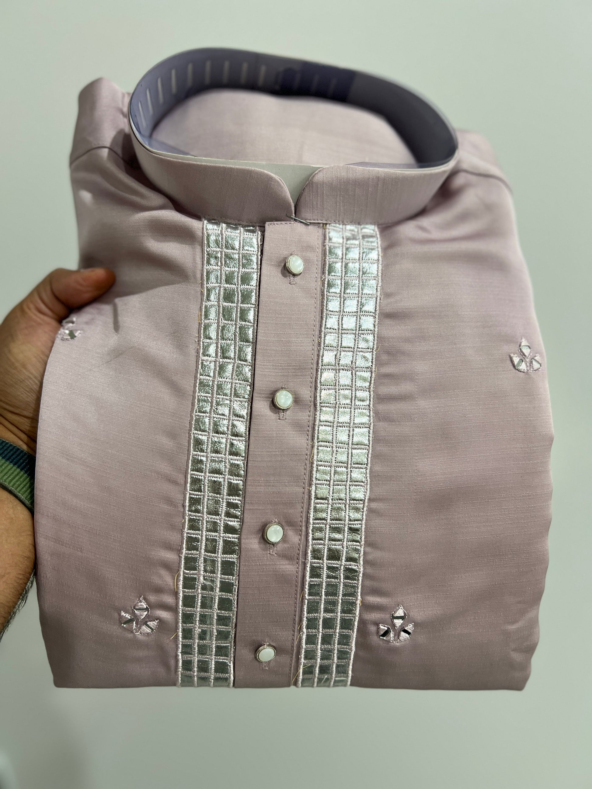 Mirror Work - Kurta Pajama - Pink